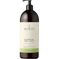 SUKIN BOTANICAL BODY WASH LIME & COCONUT 1L with Rosehip Oil and Vitamin E