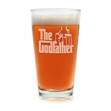 The Godfather Movie Pint Glass Godparent Gift Officially Licensed Collectible Premium Etched By Movies On Glass 16 Ounces