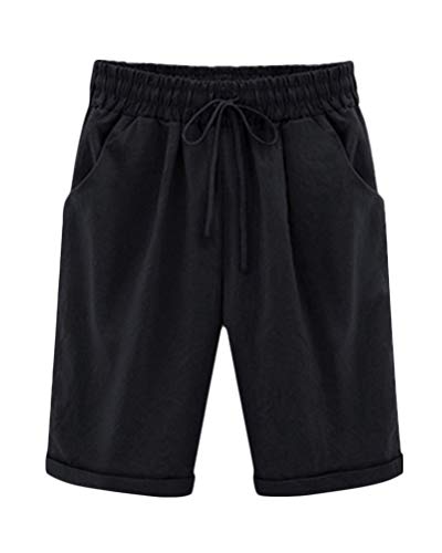 ShallGood Mujeres Deportes Gimnasio Ejercicio Cintura Flaca Yoga Pantalón Corto Pantalones Retro Cortos Verano Shorts Casuales Negro X-Large
