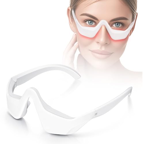 Shmian Under Eye Therapy Glasses-Eye Light Massager with 2 Modes, Eye Massager for Relieving Eye Fatigue, Reducing Wrinkles, Eye Bags, Dark Circles
