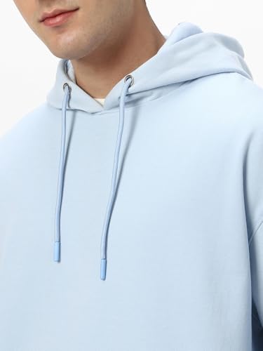 Image of Urbano Fashion Men's Cotton Solid Oversized Hooded Neck Sweatshirt
