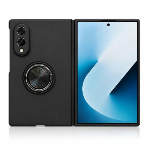 Image of amazon basics for Samsung Galaxy Z Fold 8 5G Case with Magnetic Ring Holder, 360 Rotating Bracket, Hinge Protection Slim Anti-Drop Shockproof Case (Black)