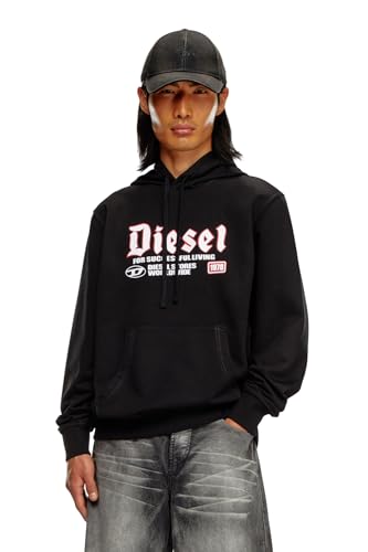 DIESEL, S-GINN-HOOD-K45 Sweat-Shirt, Black Black Black, L