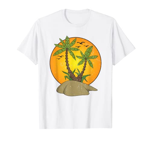 Sunset Palm Trees Exotic Summer Vibes Tropical Summer T-Shirt