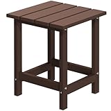 MUCHENGHY Adirondack - Mesa auxiliar para exteriores, mesa auxiliar de patio de 14.7 pulgadas, mesa auxiliar de polietileno de alta densidad resistente para patio, piscina, porche, jardín, resistente