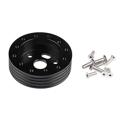 RULLINE 1 Steering Wheel Hub Adapter Conversion Spacer 6 Hole to 3 Hole Steering Wheel Adapter Boss Kit Black