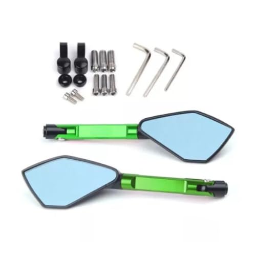 �o�C�N�̃o�b�N�~���[ CB650R�p CB1300�p �z�[�l�b�g�p 600�p MT-09�p MT07�p �A���~�� �o�C�N�p �o�b�N�~���[ �T�C�h�~���[ 8MM 10MM(Green)