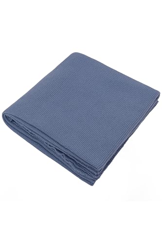 Image of Lilax Cotton Knit Receiving Blanket, Warm Cozy Swaddle Cuddle Stroller Crib Blanket for Newborns Infants & Toddlers 33.5 inch x 31.5 inch, Indigo