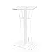 FixtureDisplays® Podium Clear Ghost Acrylic w/White Cross1803-310 Easy Assembly Required 1803-310-NEW-NF