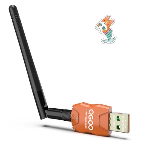 Class 1 Long Range Bluetooth Adapter for PC, QGOO USB Bluetooth Adapter for PC 5.3+EDR, Bluetooth Dongle Bluetooth Receiver Support Windows10/8.1/8/7?orange-205?
