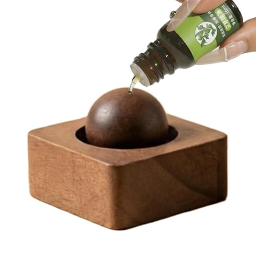 Difusor de aceite de aromaterapia, silencioso, portátil, bola redonda de material natural, difusor de aceite de aromaterapia, para dormitorio, sala de estar, oficina, dormitorio universitario y