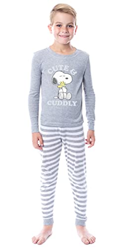 INTIMO Peanuts Girls' Child Unisex Snoopy Woodstock Cute & Cuddly Sleep Pajama Set2
