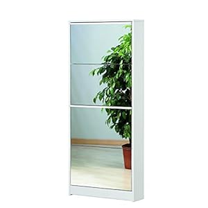 Dmora Meuble à chaussures 4 portes 1 miroir