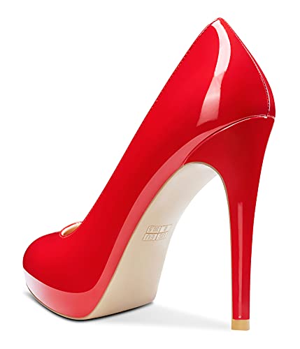 Castamere Womens Sky High Heels Inner Platform Sexy Pumps Slip-on Stilettos 12CM Heel Office Dress3