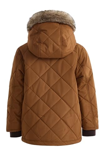 Image of SOLOCOTE Boys Winter Coat Little Kids Heavyweight Fur Hood Sherpa Lining Jacket Water-Resistant Parka