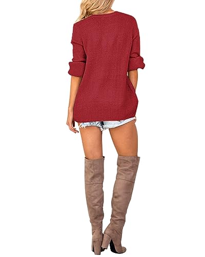 Image of LookbookStore Women's Knit Long Sleeve Faux Wrap Surplice V Neck Sweater Top