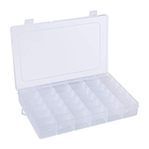 Benbilry 36 Grids Adjustable Jewelry Storage Boxes, Clear Organizer Bead Plastic Storage Case for Jewelry Beads Earring Container Tool Fishing Hook Small Accessories (36 Grids) Cover