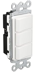 Interruttore Combinato Triplo Rocker Baomain – 15A 120V – 3 Interruttori Singoli – Modello GPS-15A-ASB