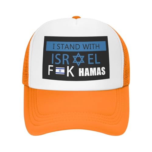 We I Stand with Israel Trucker Hat Snapback Mesh Baseball Cap Unisex2