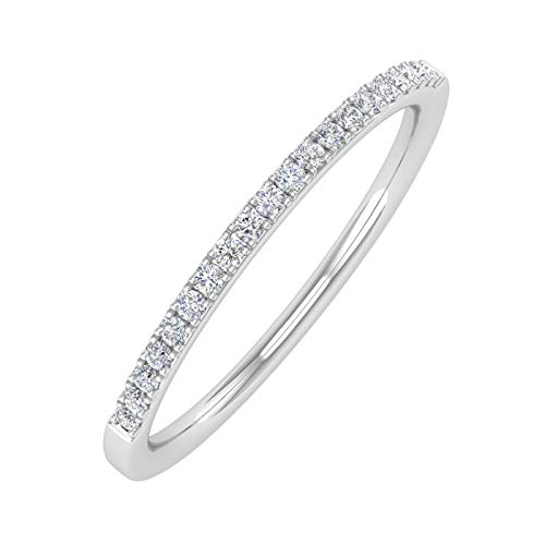 1/10 to 1/2 Carat Diamond Semi-Eternity Wedding Band Ring in 14K White Gold (I1-I2 Clarity)