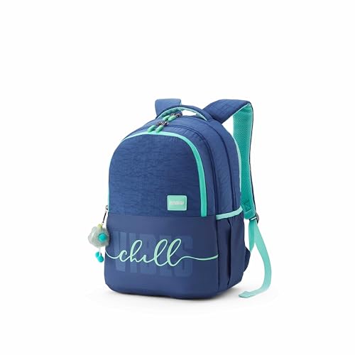 Image of American Tourister Diva | 35 Ltrs | 3 Compartments | Bottle Pocket | Ergonomic Padded Back Panel & Shoulder Straps | High School Backpack | 1 Year International Warranty | Navy