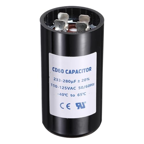QUARKZMAN Condensador CD60 233-280 UF/MFD 110-125 VAC Condensador De Arranque Para Motor CD60 50/60 Hz Para Ventilador Eléctrico Bomba De Agua Color Negro