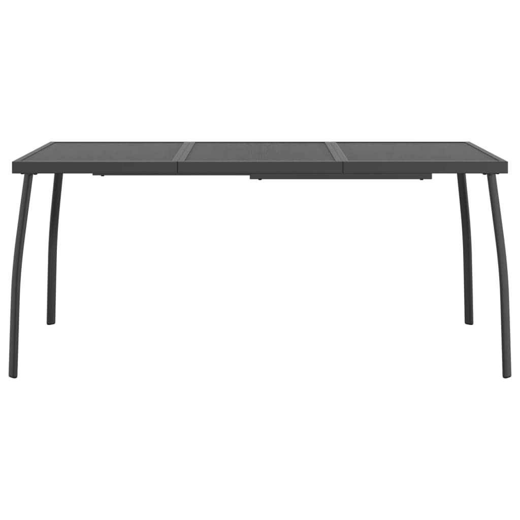 Set di 9 mobili da giardino antracite, 165 cm, tavolo in metallo, griglia estensibile, pieghevole, per terrazza, giardino, balcone, design salvaspazio