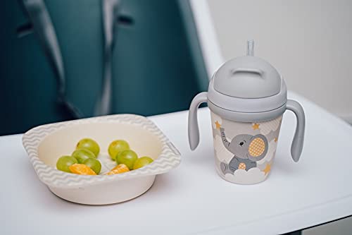 Primo Passi - Bamboo Bowls for Kids - Easy to Clean Eco Friendly, Non Toxic BPA Free, Dishwasher Safe, Perfect Size Toddler Bowls (Little Elephant)