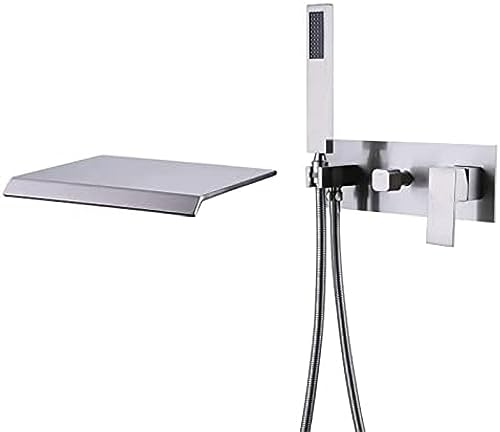 Mitigeur de douche cascade mural pour baignoire design noir et chromé - 2