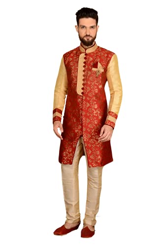 Shreyanvi Sherwani for Men Indian Royal Designer Groom Wedding Wear Jodhpuri Indo-Western