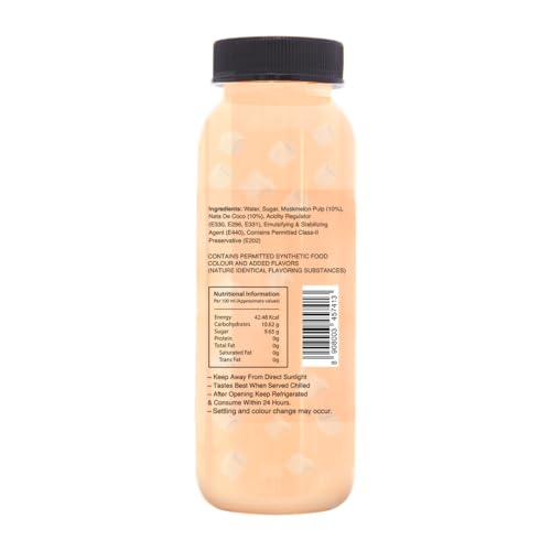 Image of ALPHA 8 Fruit Juice Infused with Nata de Coco - Natural Energizer & Immunity Booster, Healthy Juice, High Fiber, Real Natural Taste (Pack of 06,Muskmelon)