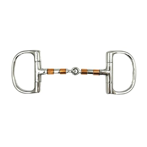 Equine Smile ES0073 Gebiss D-Ring D-Trense Einfach Gebrochen mit Kupferrollen Kupfer Roller aus Edelstahl Gebissstärke 13 mm (11.5 cm)