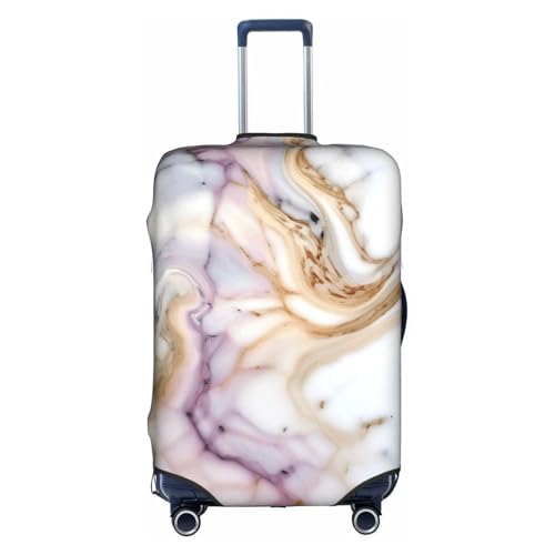 Red White Marble Pattern Tsa Approved Luggage Cover For 18-32 Inch Suitcases Scratch-Resistant Stretch Luggage Cover