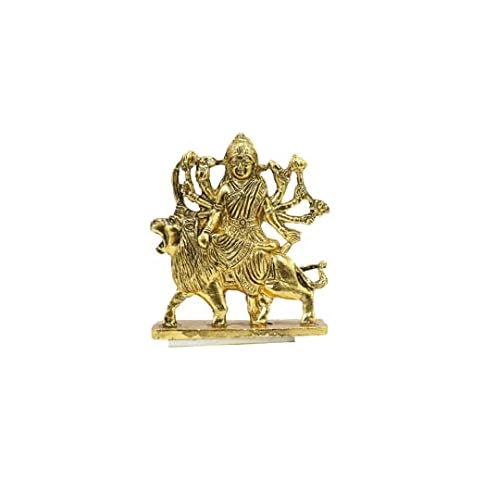 LAKSHMI'S EAGLE Durga Maa Statue Puja Mandir Decoration Indian Mix Metal Statue Durga Idol Hindu Temple God Statue Home Office Car Decoration Antique Showpiece Handmade Gifts Cover