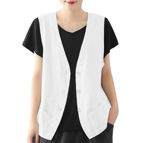 Chaleco de lino para mujer fino para evitar el calor en verano