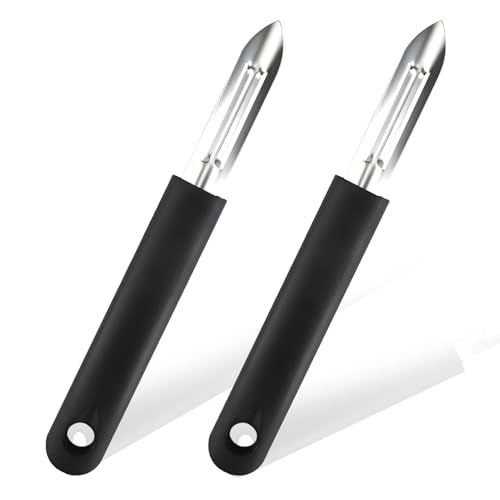 Lot de 2 Epluche Legume, Eplucheur Légumes, Econome Legumes avec Lame Acier Inoxydable, Poignée Antidérapante Ergonomique, pour Éplucher Pommes de Terre,...