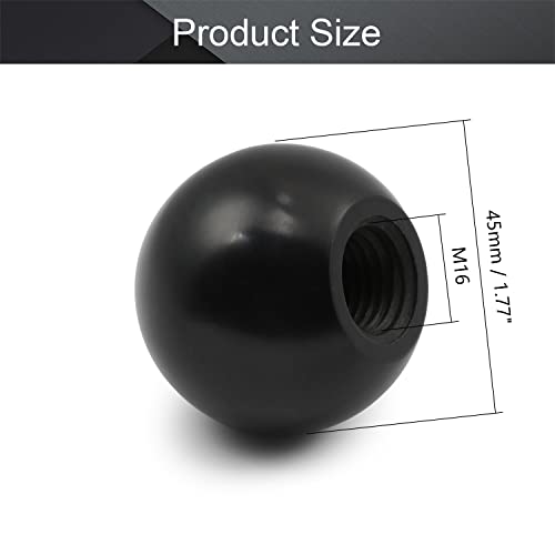 Othmro 1pc Ball Lever Knobs, M16 Female Thread Insulated Black Ball Knob - Image 2