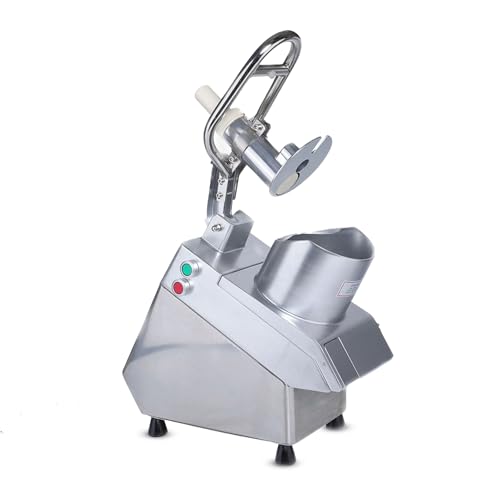 CVS Commercial Vegetable Cutter Electric Machine Veggie Slicer Food Processor 750W 5 Blades 300RPM Commercial Vegetable Chopper (3 Slicing Discs, 2 Shredding Discs) Slice Thickness (2~10mm)