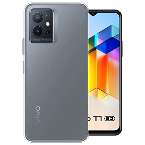 Image of JGD Products for Vivo T1 5G / Vivo Y75 5G / iQOO Z6 5G Premium Transparent Soft Silicon Back Cover [Transparent]