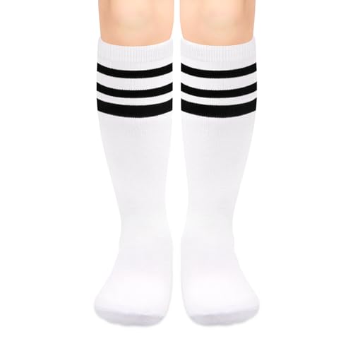 Image of Olreco 1 Pack Toddler Kids Youth Soccer Socks Girls Boys Baseball Socks Youth Knee High Softball Football Accessories Cotton