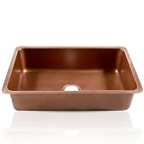 Sinkology Orwell 30 Inch Antique Copper Undermount Kitchen Sink, Single Bowl, Hand-Hammered 16-Gauge, Fits 33 Inch Cabinet, Sinkology Everyday Promise