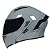 Produktbild Woljay Integralhelm Klapphelm Motorrad Modularer Helm Motorrad Doppelvisier für Erwachsene Männer Frauen Moped Street Racing DOT/ECE Approved (Mittelgroß, Grau - Rauchvisier)