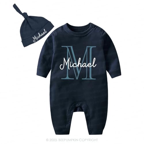 Personalized Baby Coming Home Outfit Custom Newborn Clothes Set with Name, Hat & Bodysuit Perfect for Newborn Going Home from Hospital Outfit (A) 6