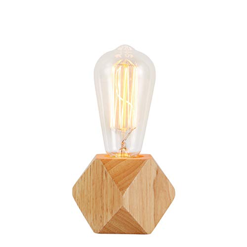 YUENSLIGHTING Lámpara de escritorio de madera de la vendimia de con la iluminación de la mesa de la con la decoración del botón del interruptor para el dormitorio Bar de la sala de estar del Cover
