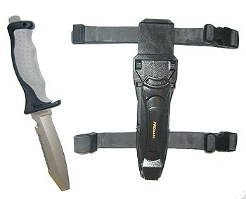 Blunt Tip Titanium Scuba Diving Knife - Sure Grip for Scuba Diving Dive Diver Divers Knives Knife Snorkel Snorkeling