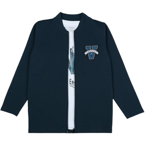 Image of Boys Full Sleeves Solid Jacket and T-Shirt