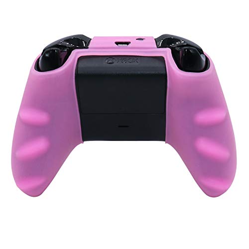 Image of Pink Skins RALAN,Silicone Controller Cover Skin Protector Compatible for Xbox One S /X Controller (Pink Pro Thumb Grip x 2,Cat + Skull Cap &Cover Grip x 2)