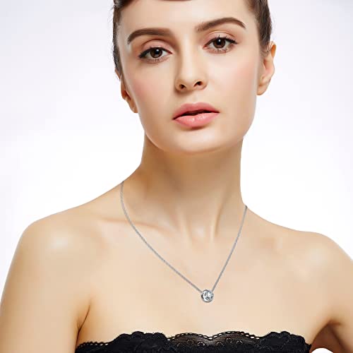 Touch Heart 1 Ct Moissanite Pendant Necklace For Women, S925 Silver Pendant Necklace, F Color Vvs1 Clarity, Solitaire Pendant Necklace, 18 Inches, Jewelry Gift For Women Wife Girls #TOP1