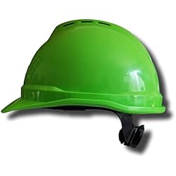 Casco Msa Verde MSA Safety 10035212 V-Gard 500 ventilación estilo tapa protectora con Fas Trac 4 punto trinquete suspensión, color verde lima