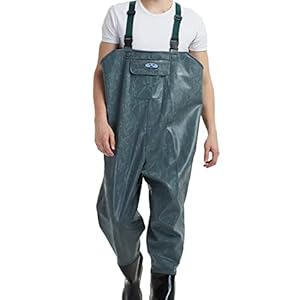 Borst Wading Broek voor Mannen Dames Waterdichte Camouflage Ademende Waders met Laarzen voor Vissen Camping Farm Werk Jacht,Blauw,42